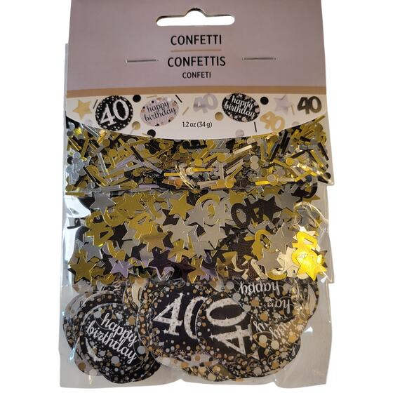 Gold & White 40th Birthday Party Kit - Photo Booth, Decor, Sash & Confetti - Picture 14 of 16